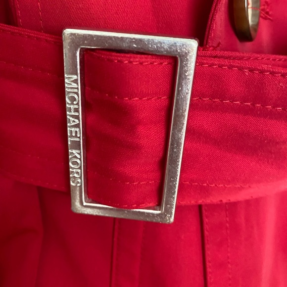 Michael Kors Red Double-Breasted Trench Coat. Size M. - Picture 3 of 10